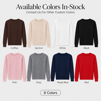 Pull en maille torsadée à col rond et manches longues pour femme, coupe ajustée, avec poignets côtelés, couleur unie, idéal pour l'automne et l'hiver, vente en gros OEM ODM