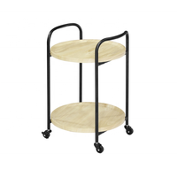 Table basse en bois mobile avec cadre en métal, design nordique minimaliste moderne, salon, chambre à coucher, table d'appoint, meubles de maison