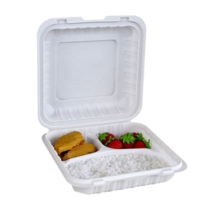 Compostable Bộ Đồ Ăn Dùng Một Lần envase Phân Hủy Sinh Học Đồ Ăn 450Ml Mía Đường Mía Bã Mía Vỏ Sò Thực Phẩm Container Hộp - Product Image 6