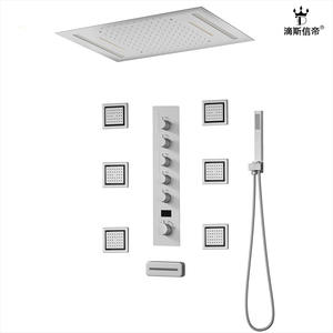 DipsiXinDi Concealed Shower <b>Set</b> <b>Square</b> Led Rainfall Head With Remote Control For Bathroom - Product Image 5