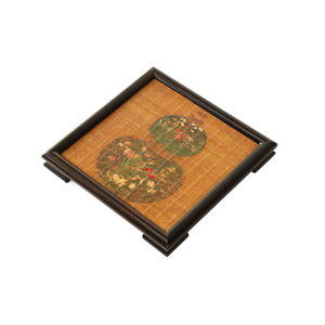 Posavasos de bambú estilo Dunhuang, posavasos de estilo chino para uso doméstico, posavasos de fibra de bambú, tapete retro aislante del calor - Product Image 5