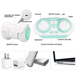 Jouet pour chat automatique de luxe en gros, télécommande, roues LED, rechargeable par USB, jouet interactif à plumes, exercice et entraînement pour chat - Product Image 6