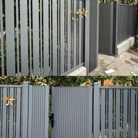 Jardín Exterior Privacidad Entrada Puerta plana Valla de aluminio Panel de valla de puerta corredera doble individual