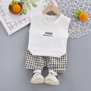 Conjunto de Ropa Deportiva de Algodón para Niños Pequeños, Camisetas de Manga Corta y Pantalones para Niños, Venta al por Mayor - Product Image 2