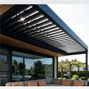 Pergola rétractable en aluminium, imperméable, pour jardin, terrasse, piscine, abri solaire extérieur. - Product Image 2