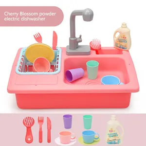 Детский новый термохромизм пластиковая имитация электрическая посудомоечная раковина ролевые игры кухонные игрушки наборы для детей подарки на день рождения