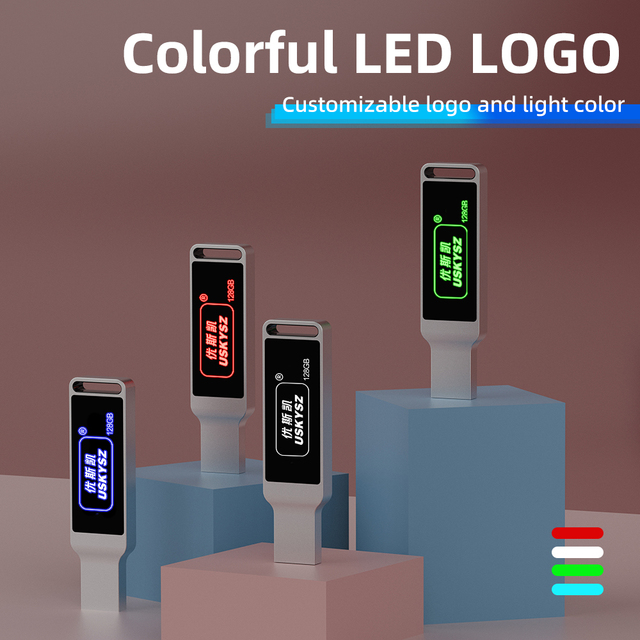 Wholesale Metal USB 2.0 Flash Drive with Light-Up Stick Logo for Music Fashion Exhibitions Office Memory-Factory Direct