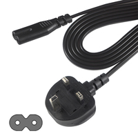 Cable de alimentación británico con conector IEC C7 de 250V y fusible de 13A, cable de extensión de 1.8m para Reino Unido, cable para hervidor de agua con enchufe británico.