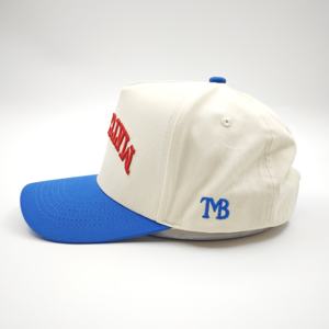 Gorra de Béisbol Vintage Estructurada de 5 Paneles con Logotipo de Letras Bordadas Personalizadas, Gorras Snapback de Dos Tonos a la Moda, Deportivas e Impermeables - Product Image 3