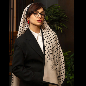 Classic Polka Dot & Floral Ornament Print Breathable Cotton Silk Blend <b>Shawl</b> Hand Rolled Edge Lightweight Summer Scarf - Product Image 2