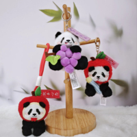 Haute qualité 10 cm drôle Panda poisson porte-clés Global IP examen mascotte coton peluche porte-clés jouets pour bonne chance d'examen