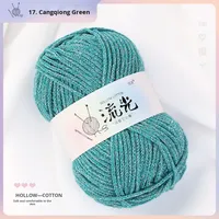 Fil à tricoter lumineux en acrylique argenté creux, fil mélangé, tricoté à la main, DIY, sac, chapeau, version lumineuse, pelote de fil, Chine