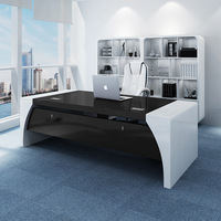 2023 nouveau Style Commercial exécutif bureau bureau noir et blanc PDG patron bureau ordinateur bureau bureau d'affaires bureau