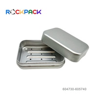 Boîte à savon carrée en aluminium de 100 ml et 180 ml, vente en gros, étui à savon portable en aluminium