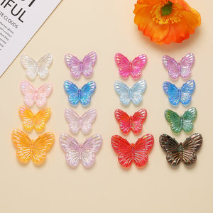 Breloques papillons irisées en acrylique pour accessoires de bijoux DIY, pendentifs, décorations, accessoires pour cheveux, coiffes, fournitures artisanales - Product Image 4