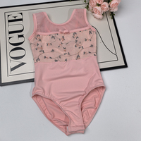 Justaucorps de ballet pour filles en nylon et élasthanne, maille florale brodée, couleurs personnalisées