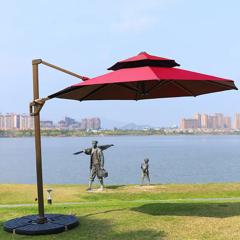Уличный садовый зонтик для досуга и пляжа, металлический УФ зонтик от солнца, большая палатка для бассейна