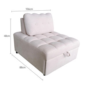 Canapé-lit moderne et compact pour salon, couleur crème, canapé simple et moelleux, canapé-lit classique à tirer, meubles de famille, lit - Product Image 5