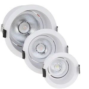 3W 10W 12W 고정 방향 차가운 흰색 Dimmable 눈부심 LED 천장 통 100mm 잘라