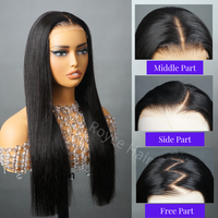 Beli Grosir Wig Rambut Asli 40 Inch Panjang 13x4 HD Lace Frontal Pre Plucked Bone Straight Lace Front untuk Wanita