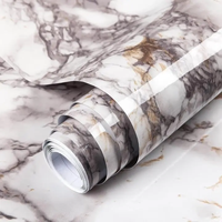 Rouleaux de papier peint en feuille de marbre de grande épaisseur Papier peint imperméable absorbant le son avec forme auto-adhésive Papier Peint 3d Mural