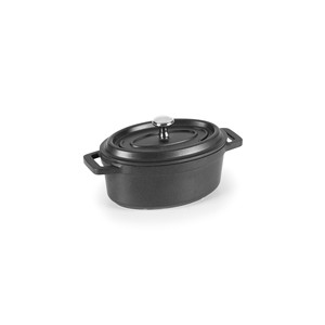 Casseruola Ovale con Coperchio Nero, Mini Cocotte - Product Image 1