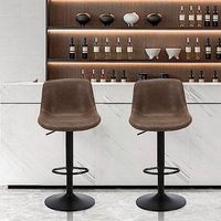 Tabourets de bar pivotants Hauteur réglable Tabourets de comptoir modernes Chaises de bar à îlot de cuisine marron sans bras