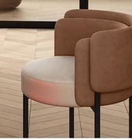 Chaise de salle à manger italienne en tissu de luxe léger boutique de thé au lait café chaise de réception réunion invités discuter chaise de loisirs