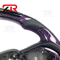 Volant sport en cuir LED en fibre de carbone sergé personnalisé pour Dodge Charger Hellcat Ram