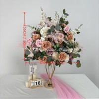 Boules de fleurs artificielles réalistes en soie rose et blanches pour centres de table de mariage, décoration de remise de diplôme, fête des Mères, rentrée scolaire