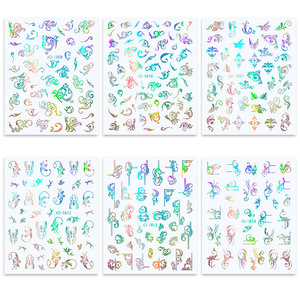 6 Vintage <span class=keywords><strong>Boho</strong></span> Toetem <span class=keywords><strong>Nail</strong></span> Art Stickers 3D Aurora <span class=keywords><strong>Nail</strong></span> Decals Accesorios hechos de papel y plástico - Product Image 2