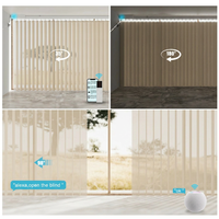 Rideau voilage motorisé beige filtrant la lumière avec commande WiFi Google Alexa pour salon, livraison rapide