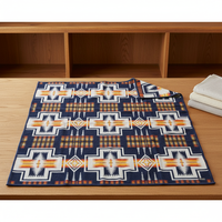 Couverture en flanelle personnalisée Raschel rectangulaire pliée à motif géométrique pour toutes les saisons, à usage domestique, avec motif animal