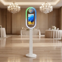 Photomaton miroir 15,6 pouces avec Intel i5 6ème génération, 8 Go + 256 Go SSD, écran tactile capacitif, boîte lumineuse et logiciel gratuit pour flight case