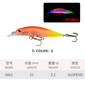 Esca Artificiale Minnow Sospesa Rozante 63SP Jerkbait 63mm 5g per TROTTA e BASS, Esca Dura Artificiale per Acqua Salata, Twitch Jerk Retrieve - Product Image 4