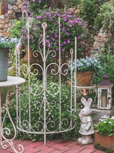 Support de plante grimpante en fer courbé de style pastoral <span class=keywords><strong>Monet</strong></span> Garden de Homechoice, petit et moyen, vintage, support de fleurs, clôture solide - Product Image 3