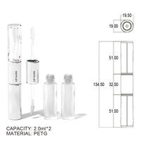Contenant de maquillage vide personnalisé 2ml*2, tube pour rouge à lèvres liquide et brillant à lèvres, emballage de maquillage OEM de haute qualité, finition brillante