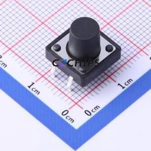 TSF001B10026A Tactile Switch DIP-4P,12x12mm Switch Round Button 2.6N Through Hole 12mm - Product Image 1