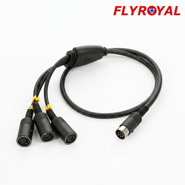 Professional 8 Pin Mini DIN Cable 1 to 3 Splitter Cable Assembly kabelboom for Industrial Control wire harness kit