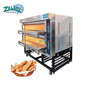 Four à gaz professionnel à 2 niveaux et 8 plateaux, grande capacité, pour la cuisson industrielle du pain et des gâteaux, avec vapeur et base en pierre, pour <span class=keywords><strong>boulangerie</strong></span> - Product Image 2