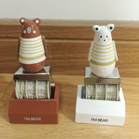 Timbre à rouleau réglable en bois pour bureau, motif dessin animé, avec poignée, dateur (année, mois, jour), cadeau artisanal