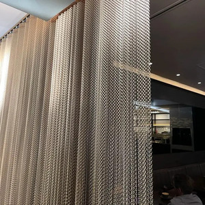 Cortina <span class=keywords><strong>de</strong></span> malla metálica con efecto <span class=keywords><strong>cascada</strong></span> para restaurante, separador <span class=keywords><strong>de</strong></span> ambientes, cortina <span class=keywords><strong>de</strong></span> ducha con cadena dorada para puertas <span class=keywords><strong>de</strong></span> armario - Product Image 4