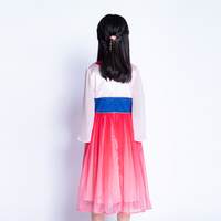 Robe de Hanfu pour filles avec broderie de lotus, tissu princesse, bordure contrastée, Hua Mulan, robe de Noël pour les célébrations culturelles des enfants