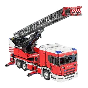 Mold King 17022 mainan truk Penyelamatan Api anak, mainan pendidikan teknik blok bangunan RC untuk anak-anak