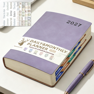 Agenda 2027, Planner Settimanale e Mensile, Gennaio 2027 - Dicembre 2027, Agenda Personalizzata in Ecopelle con Indici - Product Image 1