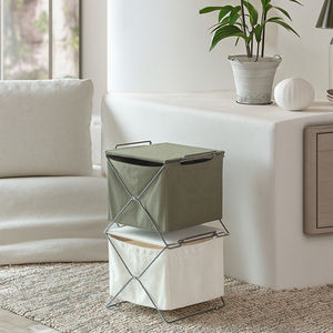 Scaffale Portaoggetti Pieghevole in Stile Giapponese, Portariviste in Filo Metallico, Cestini Portaoggetti per Soggiorno, Grande Capacità - Product Image 6