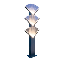 Lumière de jardin moderne en aluminium alliage, étanche IP65, LED, alimentée par courant alternatif, en forme d'éventail, pour l'extérieur, la terrasse, la rue piétonne