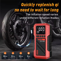 Démarreur de batterie portable sans fil 6000 mAh avec gonfleur de pneus de voiture, batterie externe et affichage LED pour situations d'urgence