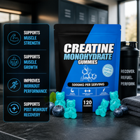 Gummies de créatine sans sucre pour la gym, formule de récupération musculaire, supplément nutritionnel sportif, saveur personnalisée disponible