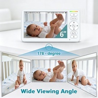 Caméra vidéo pour bébé sans fil longue portée avec batterie remplaçable 5000 mAh, dernier modèle, logo personnalisé, écran HD 6 pouces